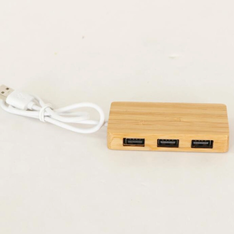 Bamboo and Wood USB Hub Multi-Function 3 in 1 USB Typec Port Expansion Dock Sub-Hub