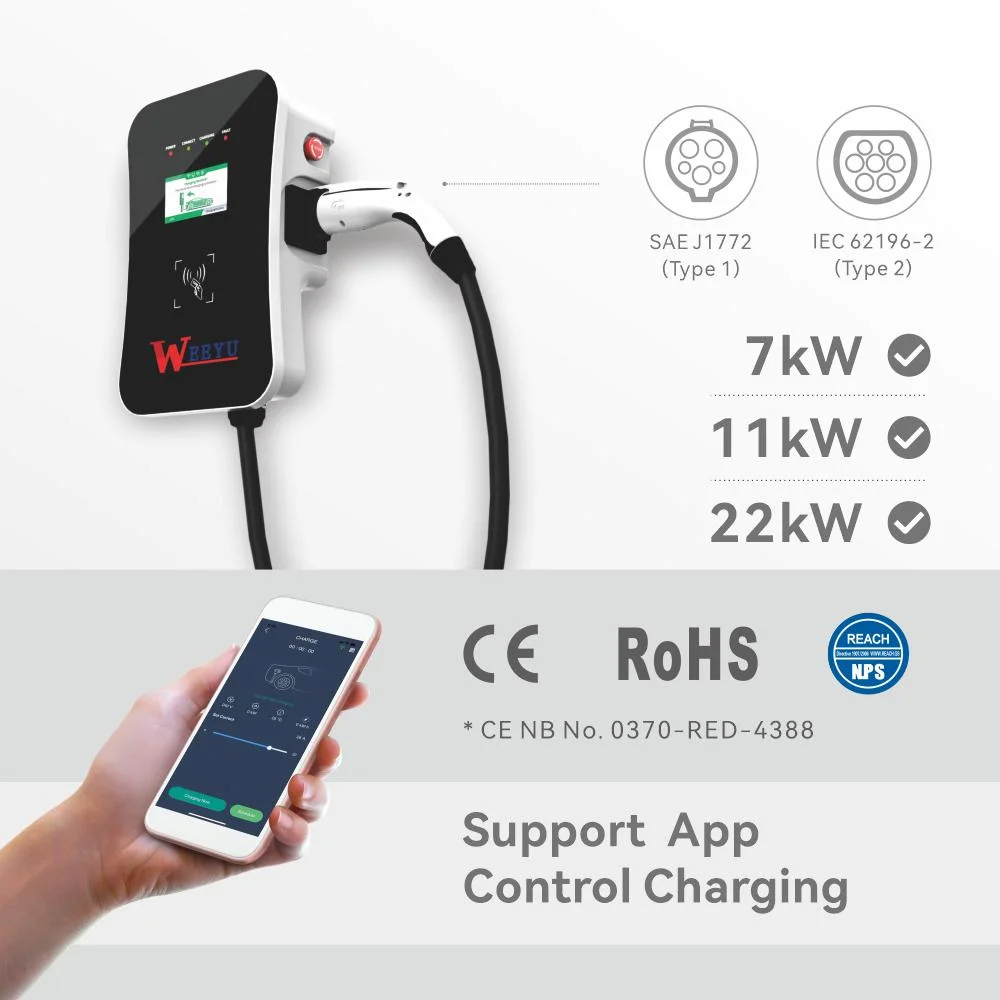 Easy-Installing Wall-Mounted Electric Vehicle Charger of EV Car Battery Charging