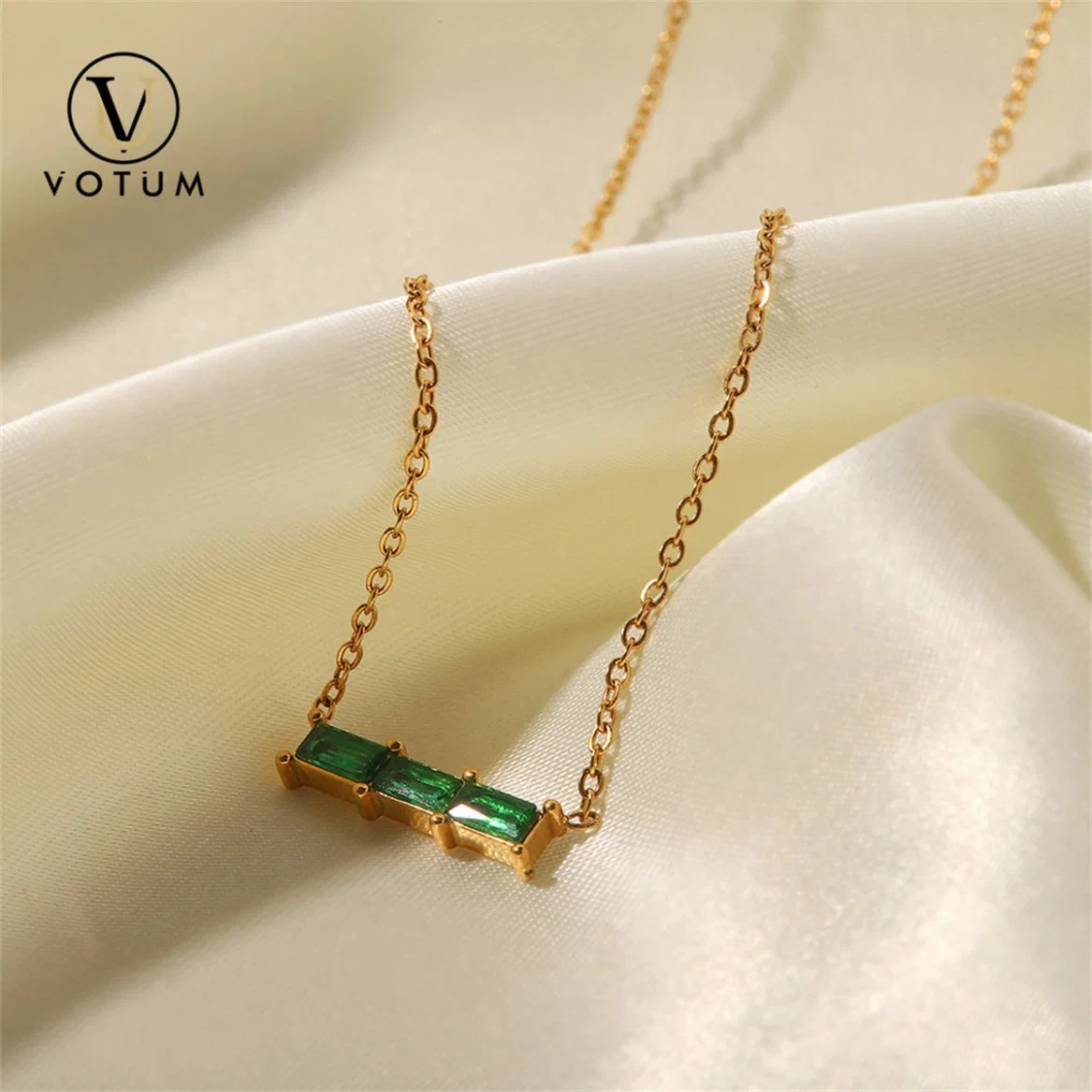 Votum Factory OEM Crystal 18K Gold Plated 925 Silver Necklace Customize Jewelry