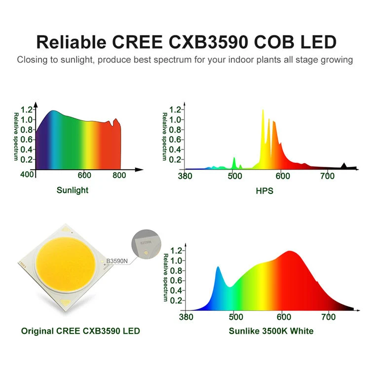 CfGROW 150 واط Cxb3590 مصباح LED كامل لنمو النبات