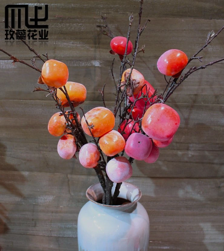 Hot Selling Decoration 5 Heads Pomegranate Branch for Home Decor Artificial Fruit Ornament