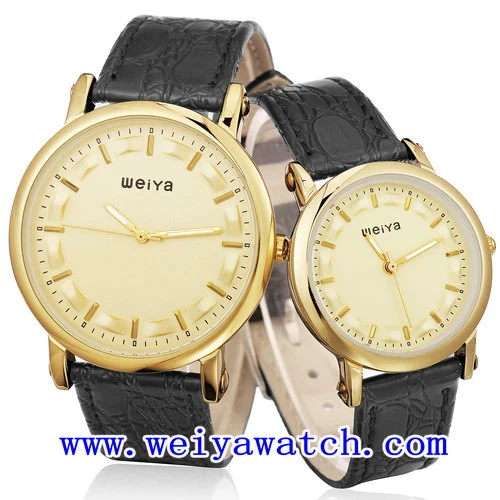 Correa de cuero Ver Promoción Business Watch con WY-1082Unisex (GD)