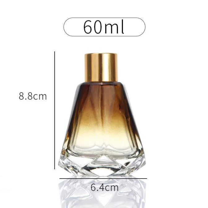 60ml Gradient Glass Car Fragrance Bottle with Gold Lid