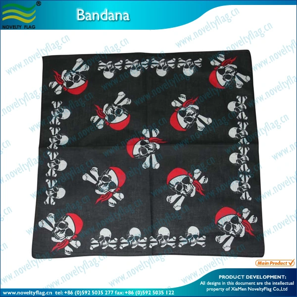 Multi-Function Seamless Cooling Tube Skull Head Bandana with 55X55cm Poly-Cotton Custom