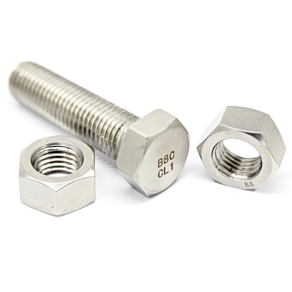 M38 A194 8 8s Nut Stud Bolt Hex Bolt ASTM A320 B8c Class 2 A194 Gr. 8s Nuts A194 8s Heavy Hex Nut