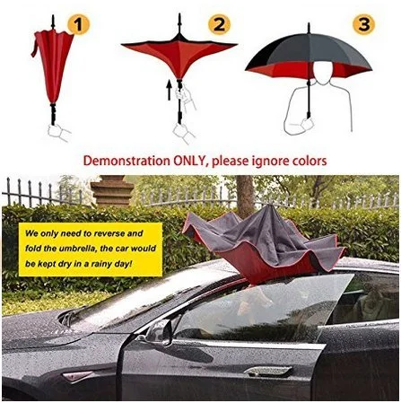 Wholesale/Supplier Custom C Handle Outdoor Double Layer Folding Inverted Umbrella