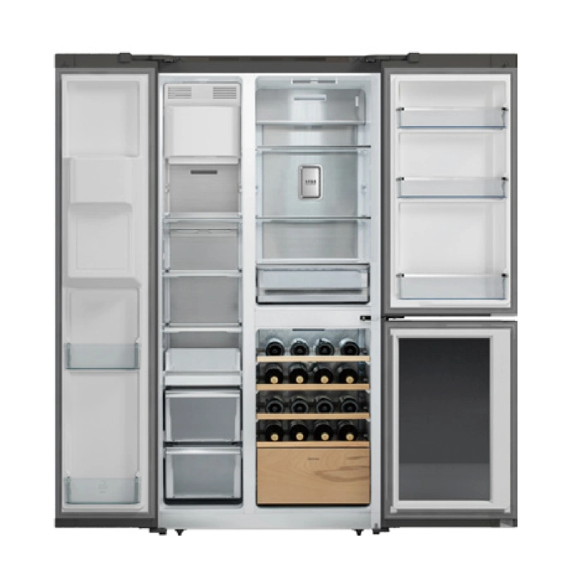 Competitive Cheap Price Auto-Defrosting Side by Side Fridge Refrigerator with Wine Cooler Made in China