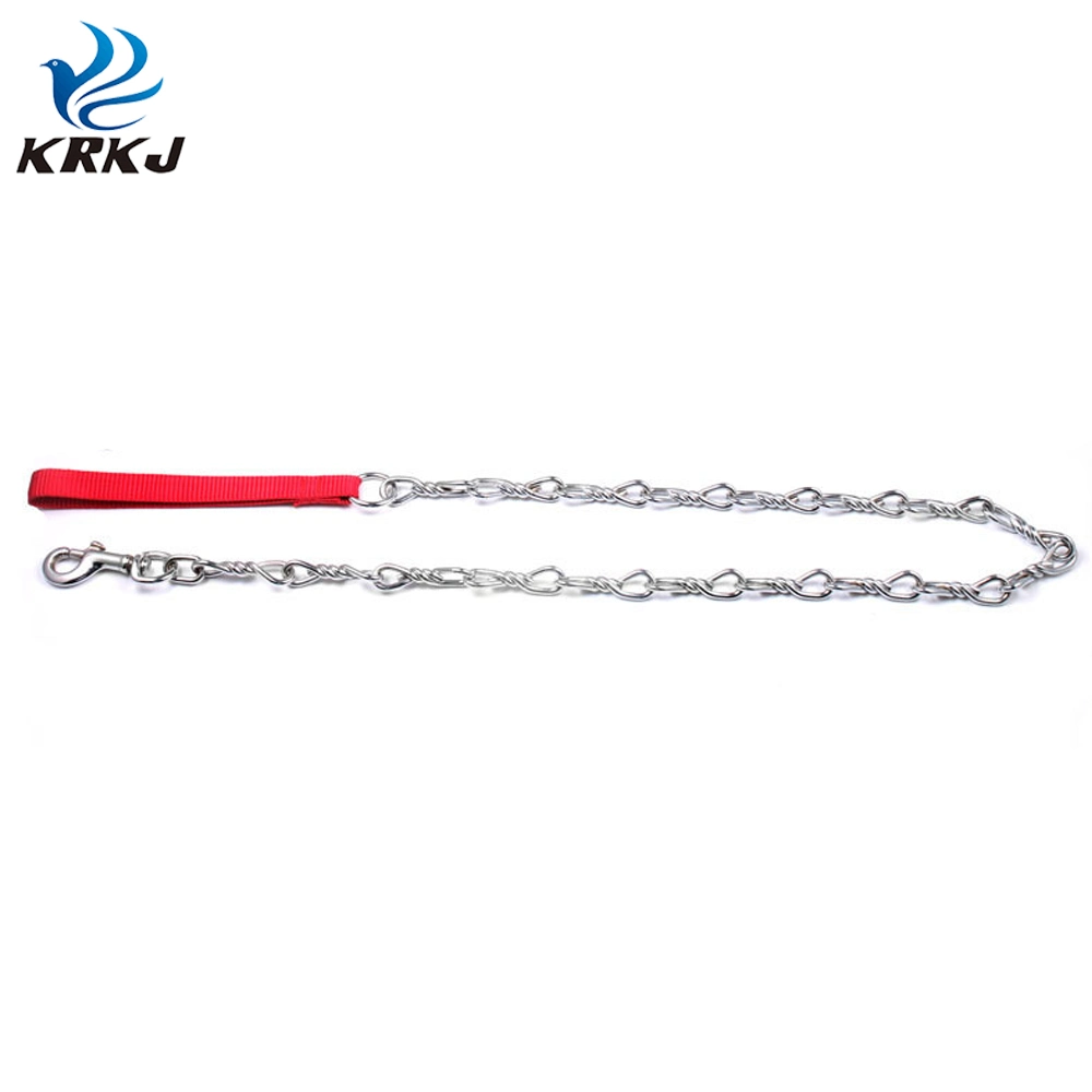 Многослойная антикоррозийная цепь с металлическим корпусом и скручивающейся металлической цепью 1.2 метра Свинец с красной ручкой для собаки