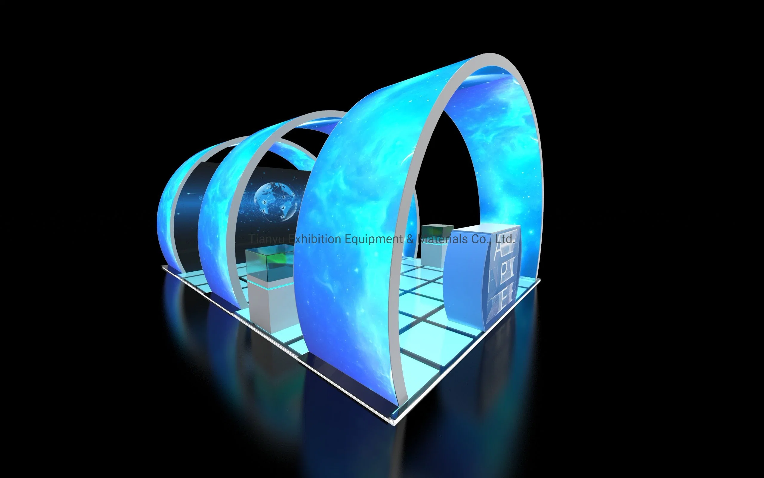 3X3 Portable Tension Fabric Trade Show Display Exhibition Modular Booth Design