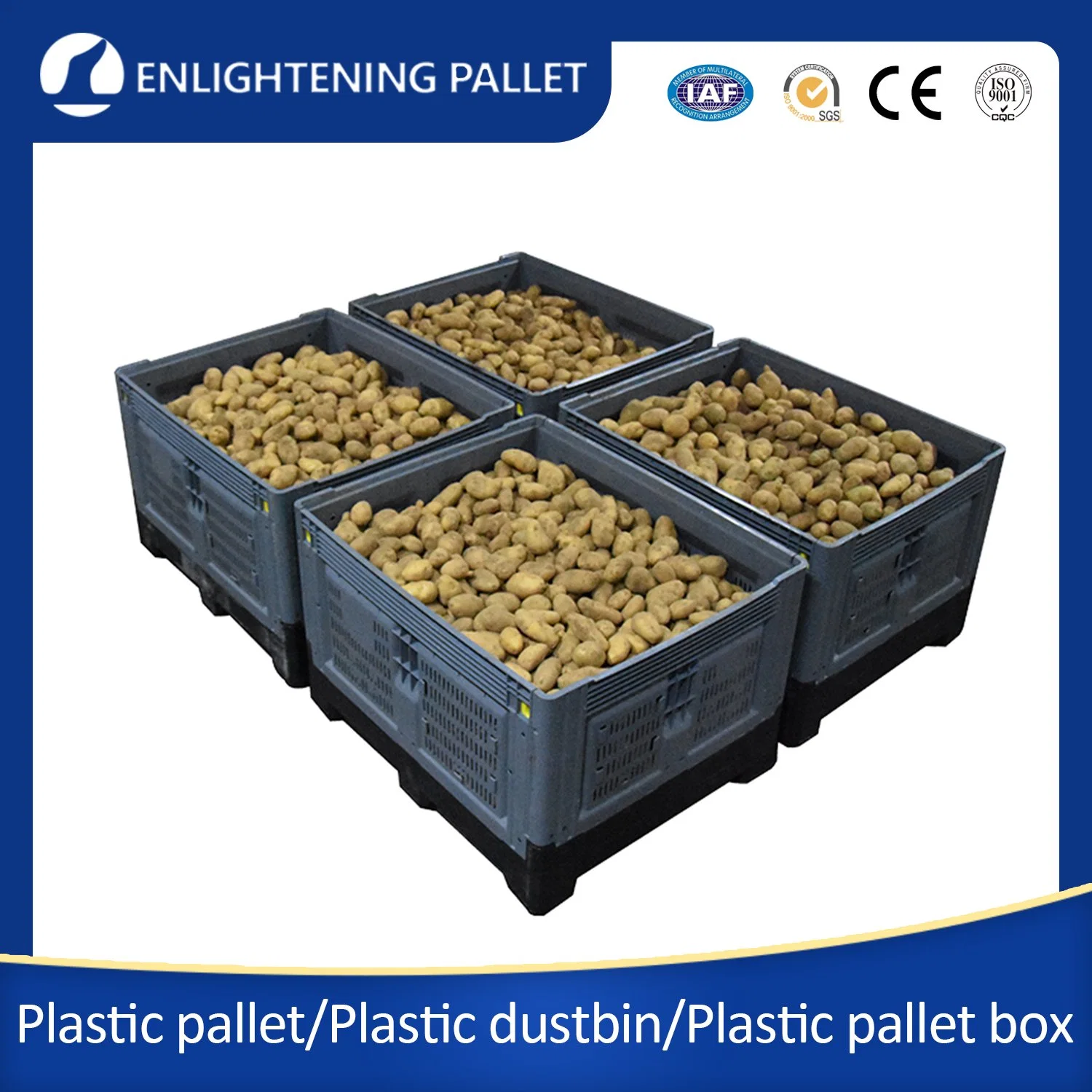 Heavy Duty Bulk Cargo Storage Industrial HDPE Stackable Plastic Pallet Box/Container for Collapsible Bulk/Foldable Large/Folding Large