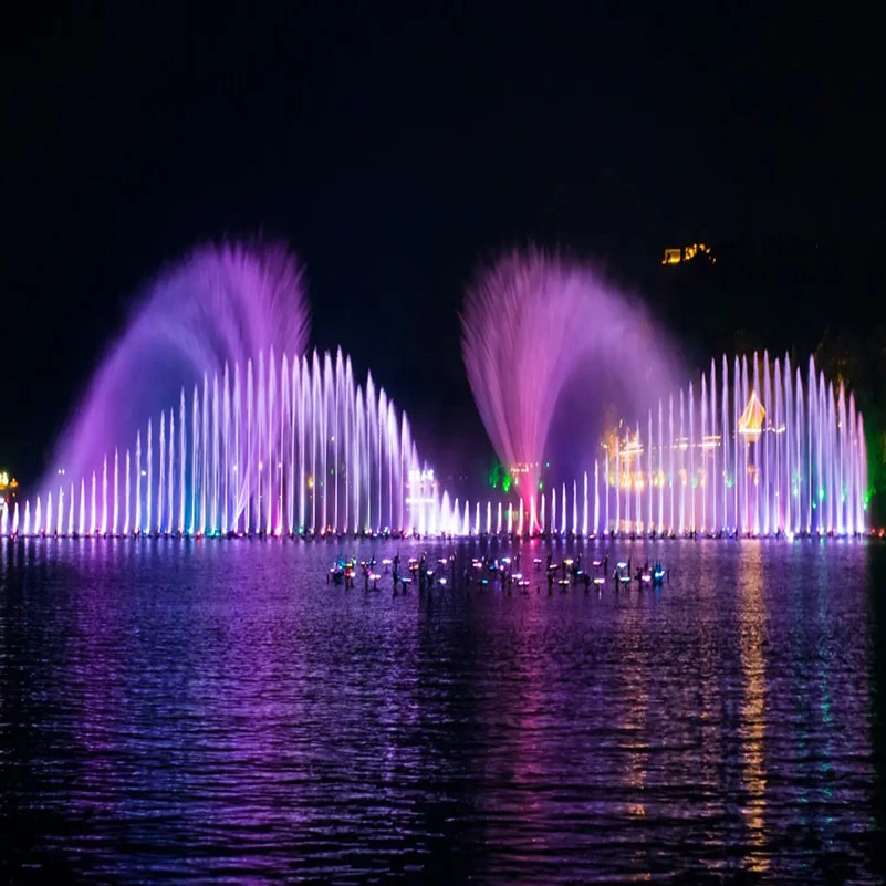 3D Water Effect Fountains Hundred Meter High Jet Nozzles Fountain