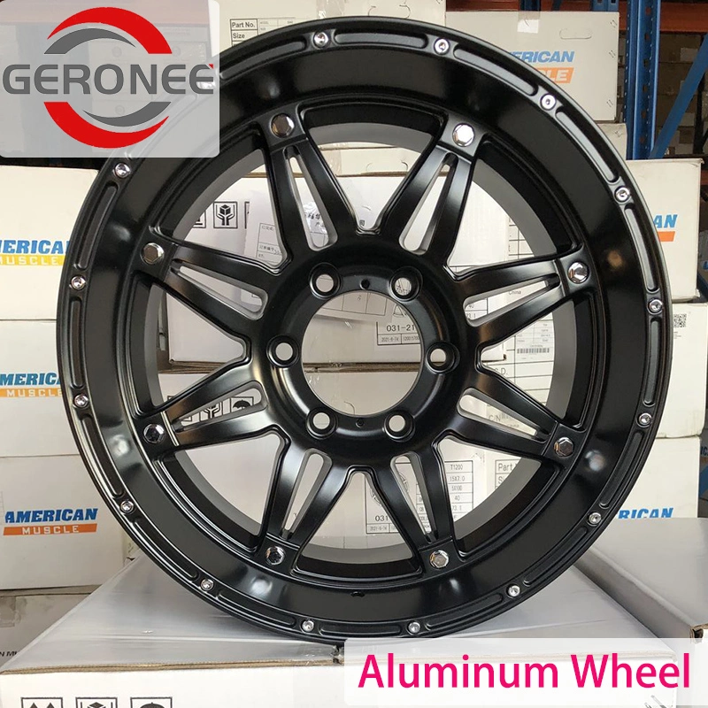 New Design Flow Formed Forming Alloy Wheels Aluminium Magnesium Rim Black 15*6.5 15X6.5 Et 30 Multi Spokes PCD 8*100*114.3 CB 67.1