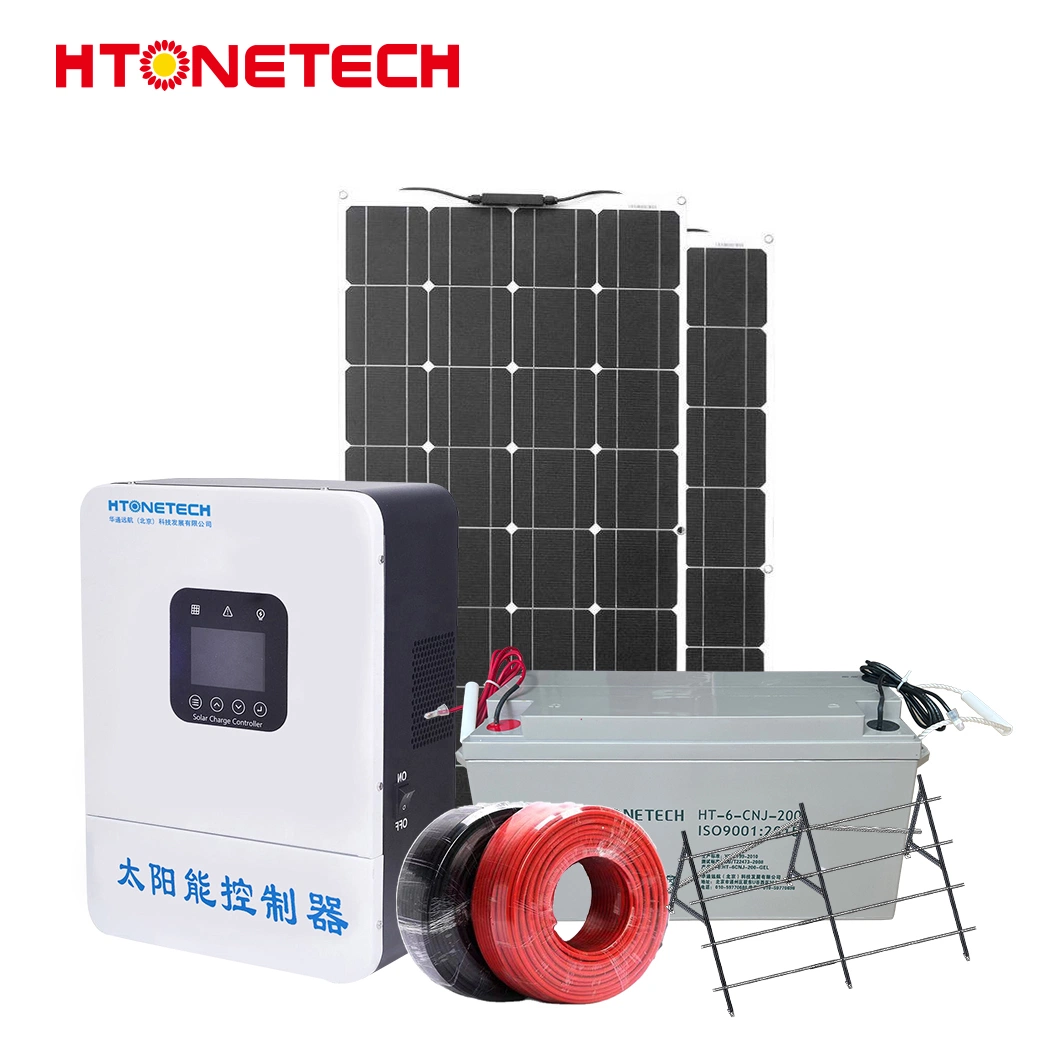 Htonetech Solar Solar Energy off Grid System Factory China 500W 800W 1000W 1500W 2012W Small Portable Solar Power System with Intelligent Charger Controller