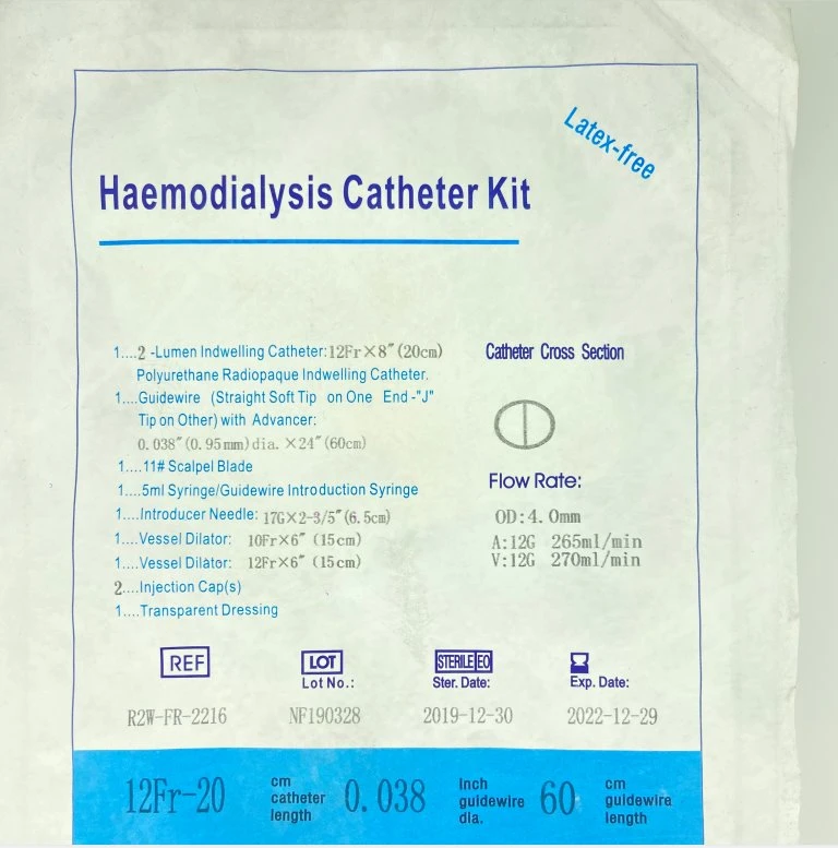 Isqueiros de suprimentos médicos Medical Hemodiálise Kit Cateter marcação/ISO