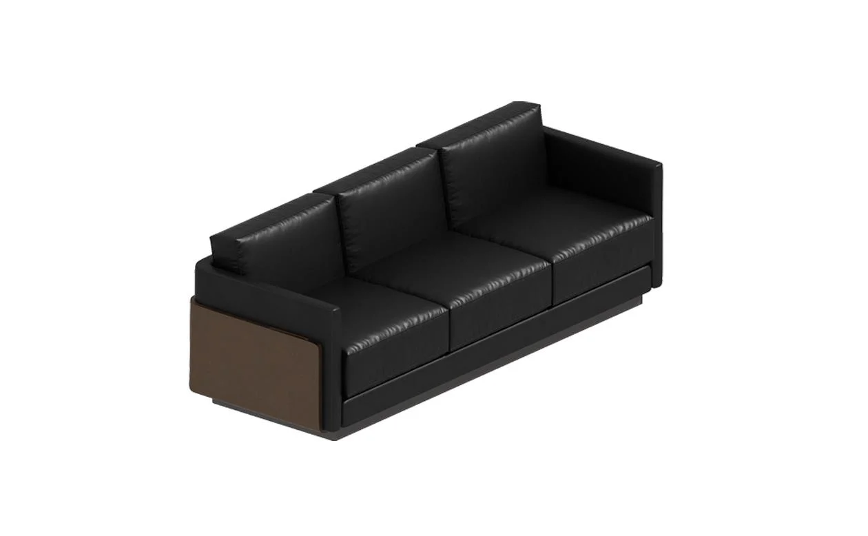 High quality/High cost performance  Office Furniture Sofa Modern Black Synthetic Leather 3 Seats Office Sofa