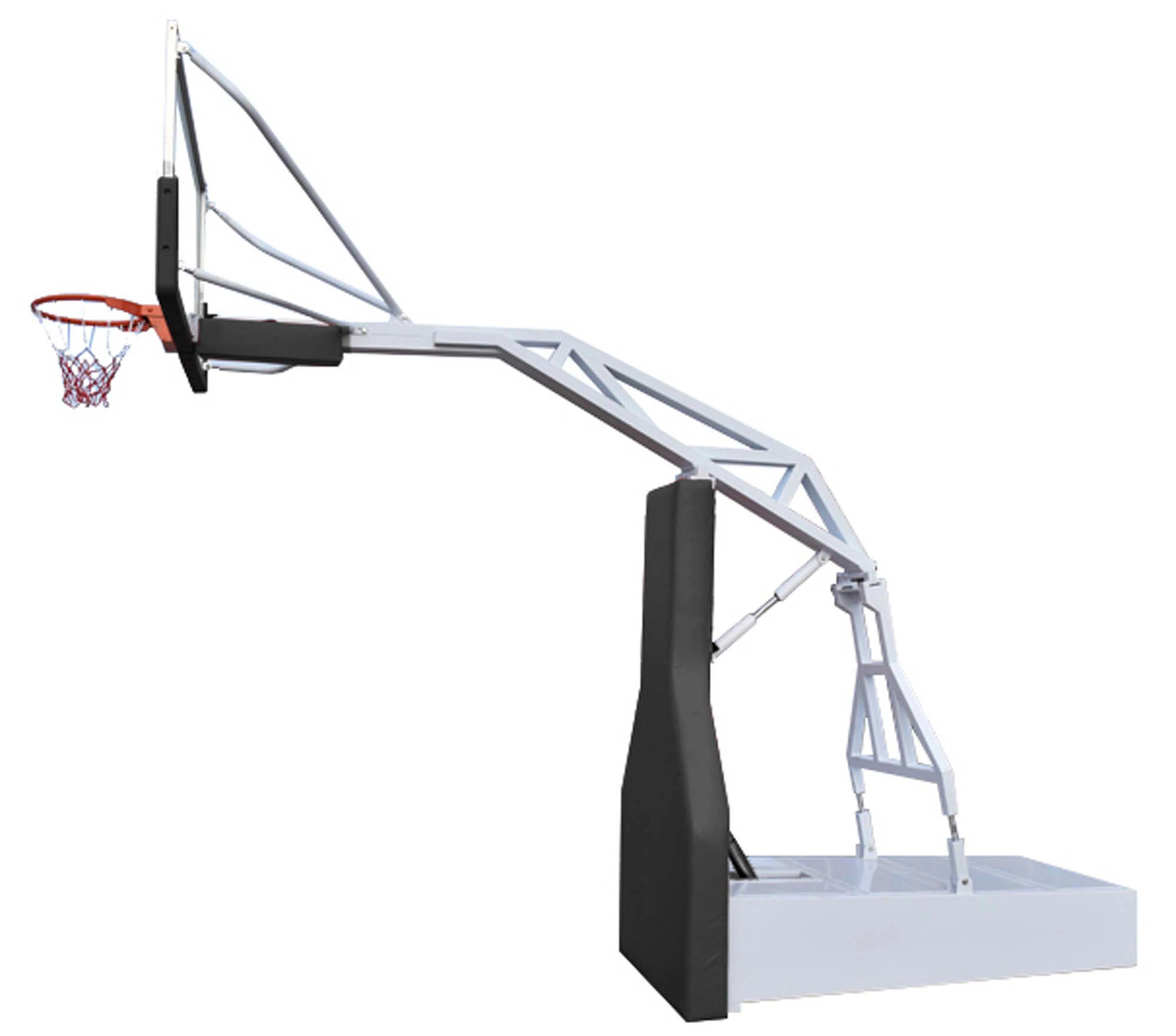 72 Manual Hydraulic Basketball Hoop Goal/Stand Standard Tempered Glass Backboard Indoor/Outdoor Foldable High Quality