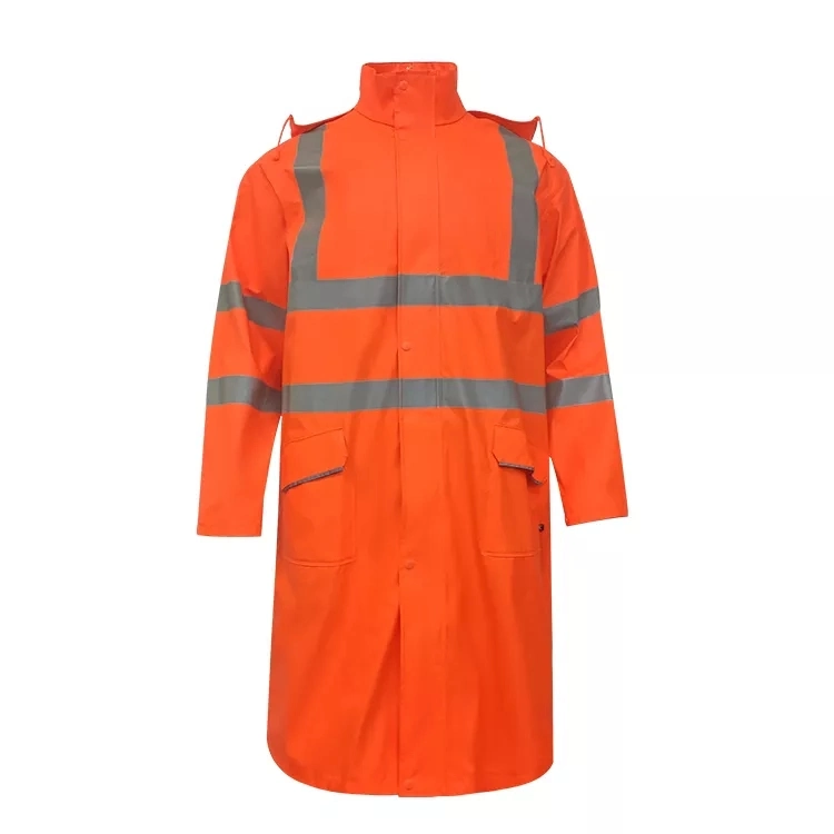 Traje de lluvia de PVC para hombre de alta visibilidad impermeable Reflective Safety Ropa impermeable