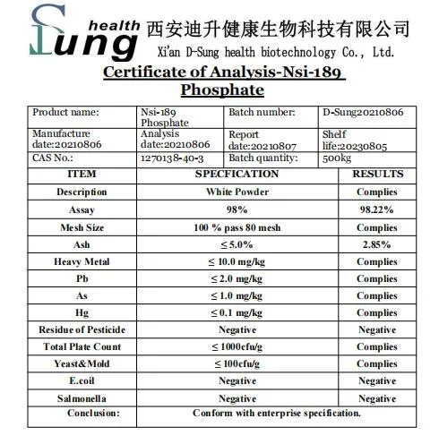 Nootropics Anti-Depression Nsi-189 Pó de fosfato Cérebro Reforço Nsi-189-fosfato Nsi Fosfato-189