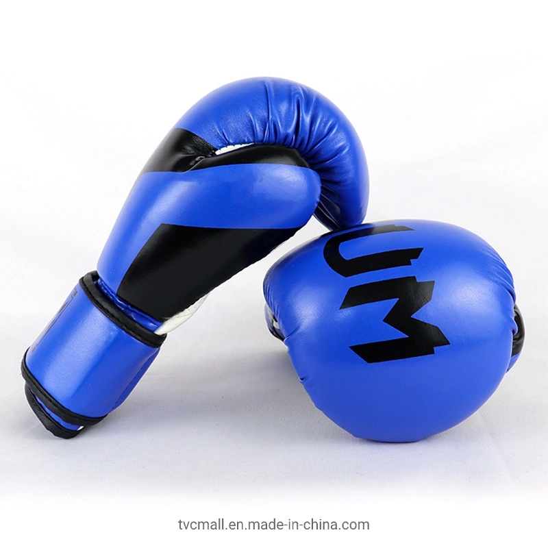 Kailun Nw-036 Leather Kick Boxing Gloves Karate Muay Thai Free Fight Training Gloves, 6oz - Blue