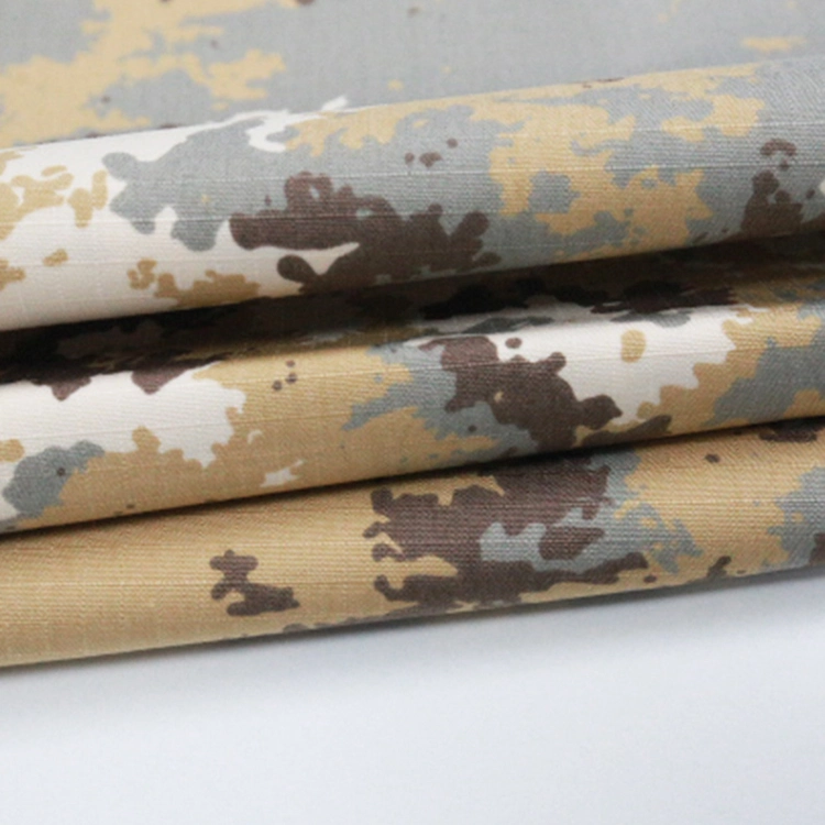 Factory Direct 65% Polyester 35% Cotton Rip-Stop Military Style Woodland Camouflage Uniform Fabric