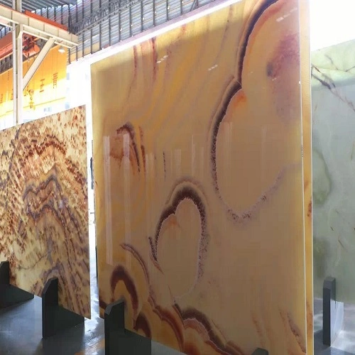 Polished Natural Yellow Onyx Marble Slab for Flooring / Wall