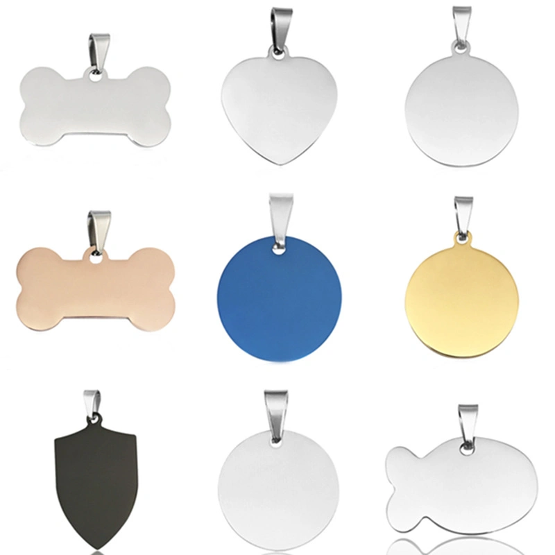 Stainless Steel Men&prime; S Diamond-Cut Dog Tag Necklace Print Logo