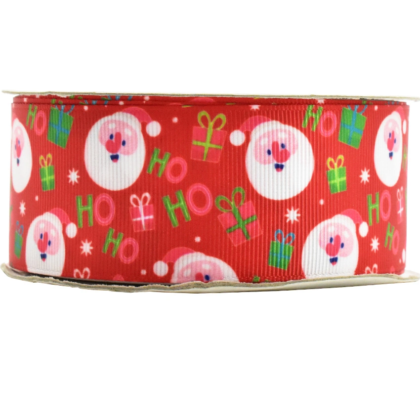 Factory OEM/OEM Customized Printed Christmas Character Grosgrain Ribbon Festival Celebration Decoration Ribbon for Wreath Crafts Decoration