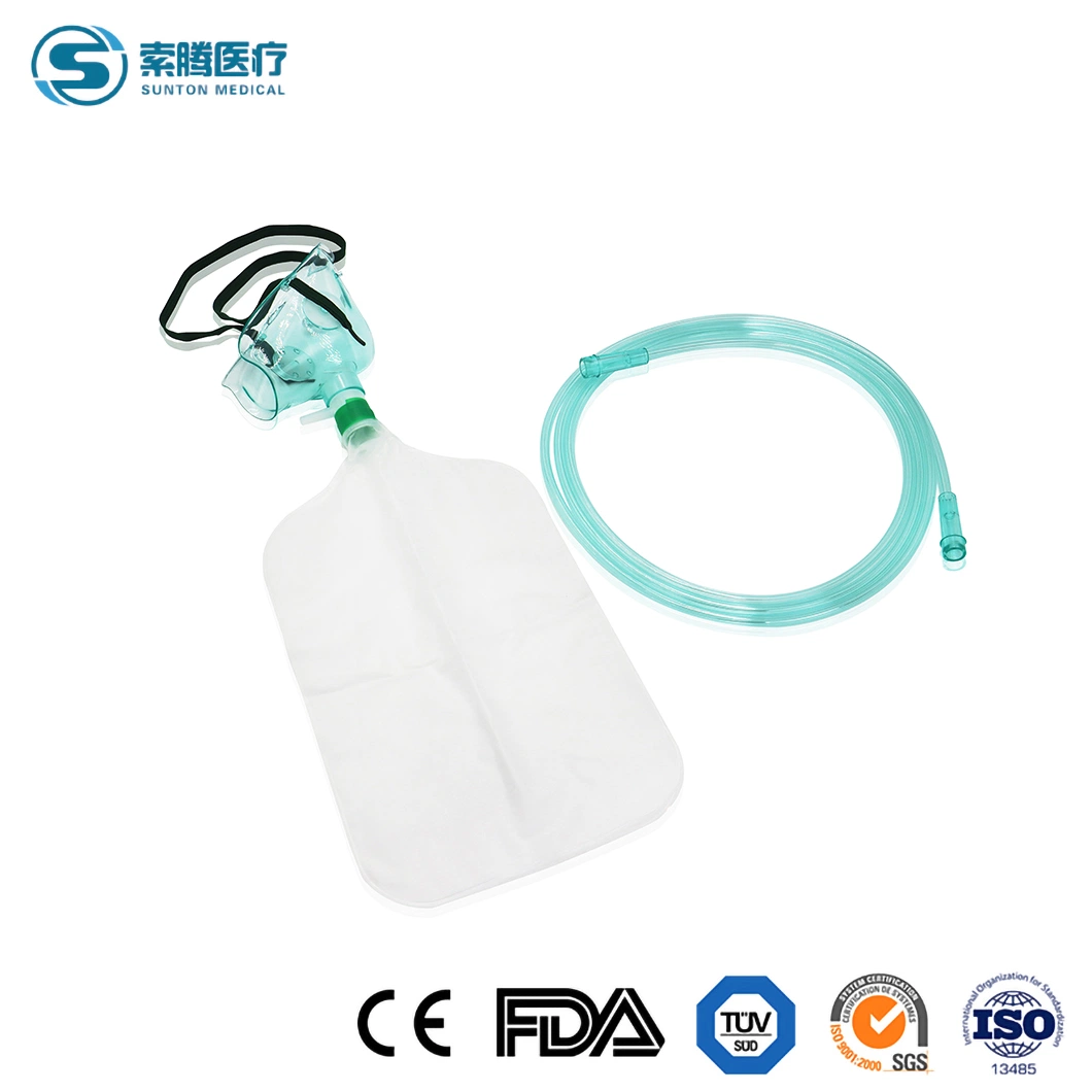 Sunton Sterile Rebreather Disposable China Oxygen Reservoir Bag Mask ISO13485 Safety Standard Cheap Mask Storage Bag Factory