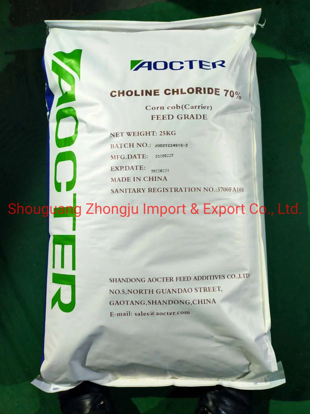 Aocter/Jujia/Havay Brand Corn COB 60% 70% Flexitank Choline Chloride for Feed Additives