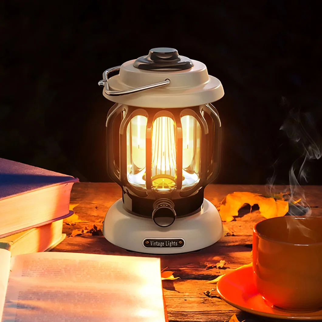 Intage Portable Camping Lantern AA Battery Tent Retro Vintage LED Light Outdoor Ceiling Lamp