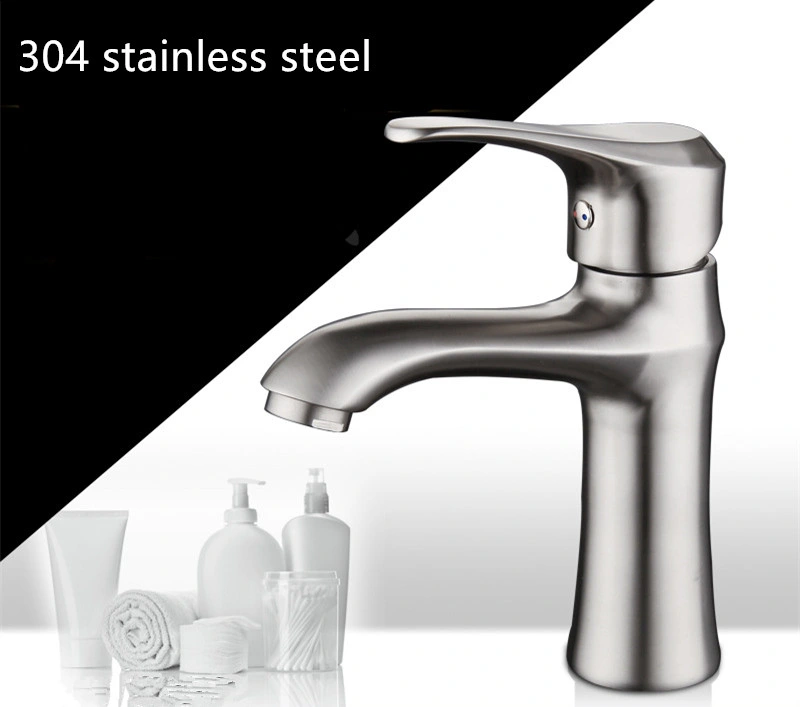 Hot Sell 304 Stainless Steel Bathroom Basin Faucets Hot and Cold Water Mixer Taps