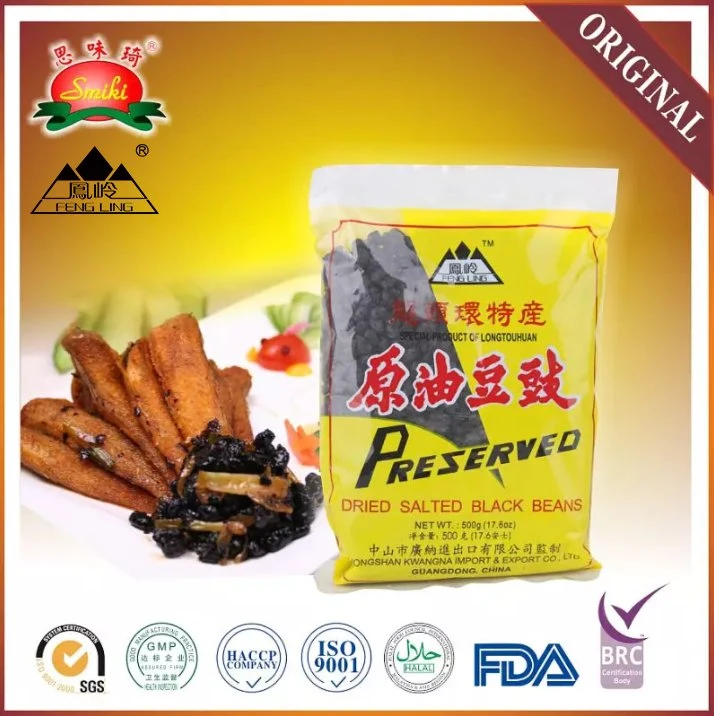 500g Chinese Delicious Preserved Dried Salted Black Beans Using for Cooking Fish