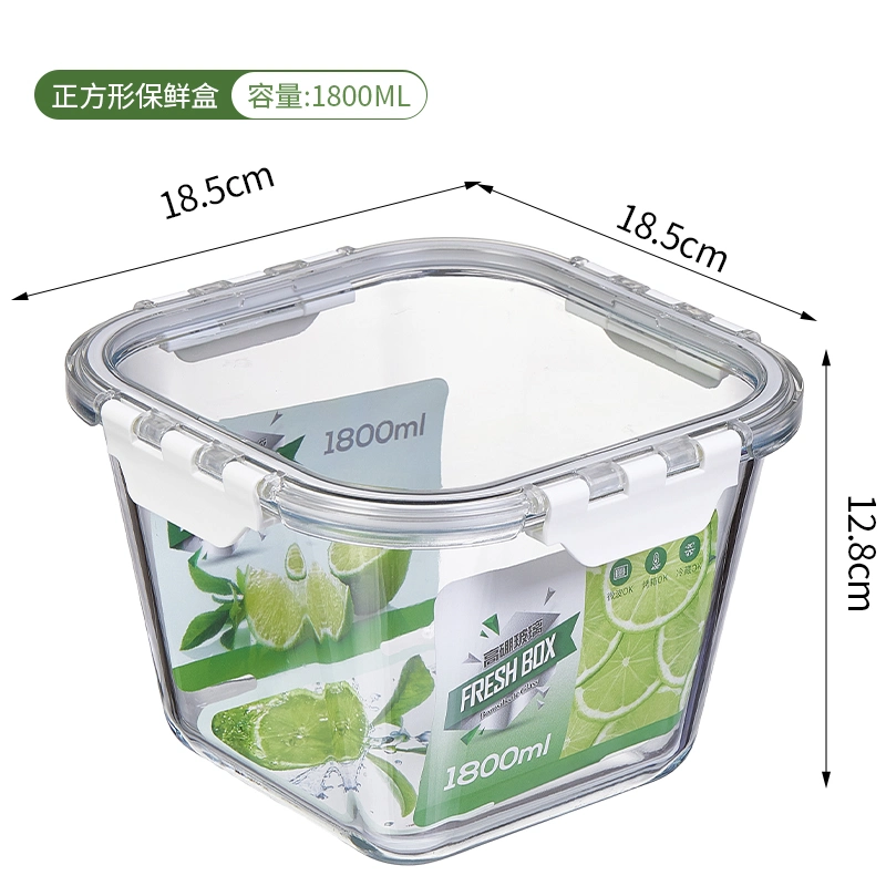 -20&ordm; C-400&ordm; C Temperature Resistant Glass Food Container Storage Box with Silicone Seals