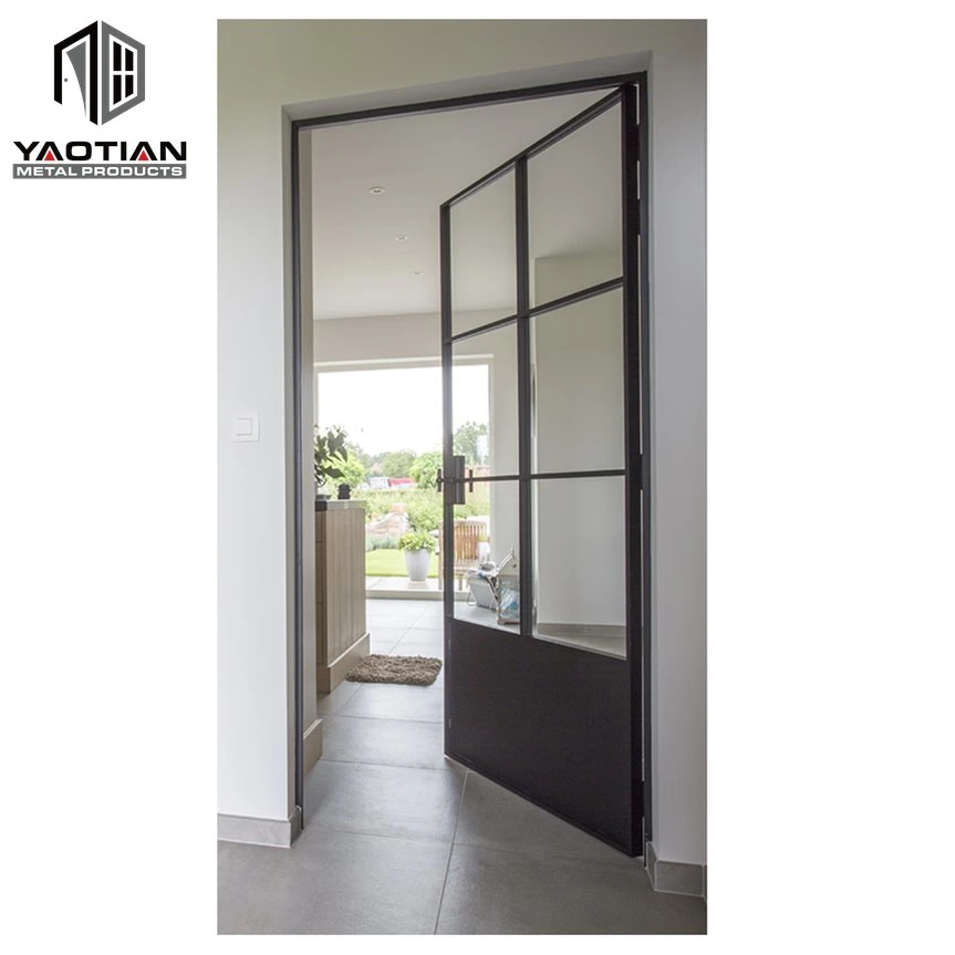 Modern Prefinished Custom Black Exterior Glass Door