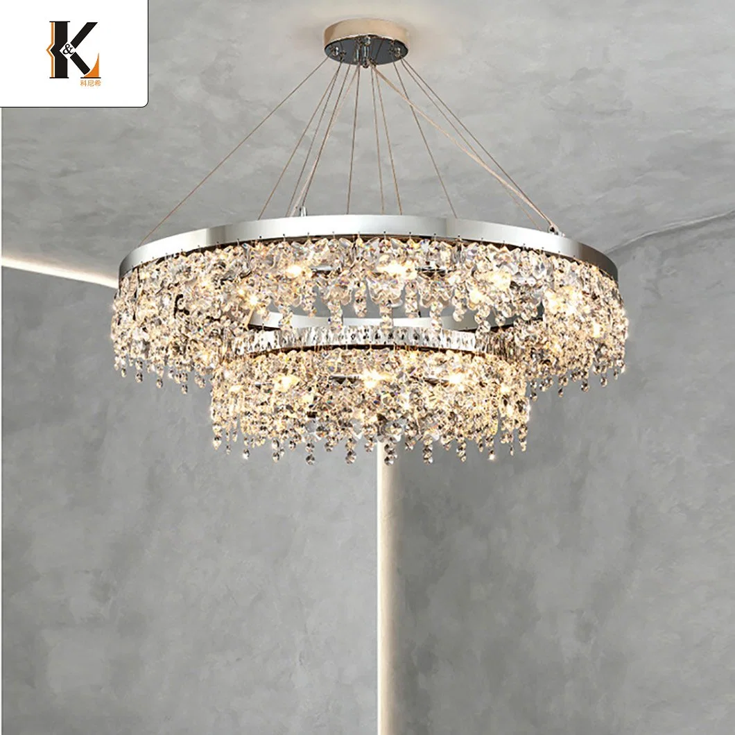China Crystal Light Luxuriant Crystal Lamp Body Professional Custom Indoor Decoration Luxury Lighting Crystal LED Chandelier