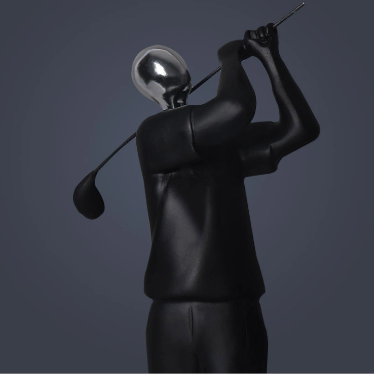 Resin New Do Sports Golfer Black Cool Statues Figurine