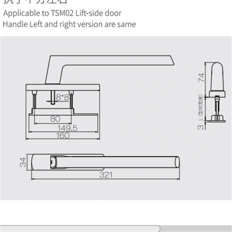 Door and Window Hardware Furniture Accessories Aluminum Alloy Door Handle