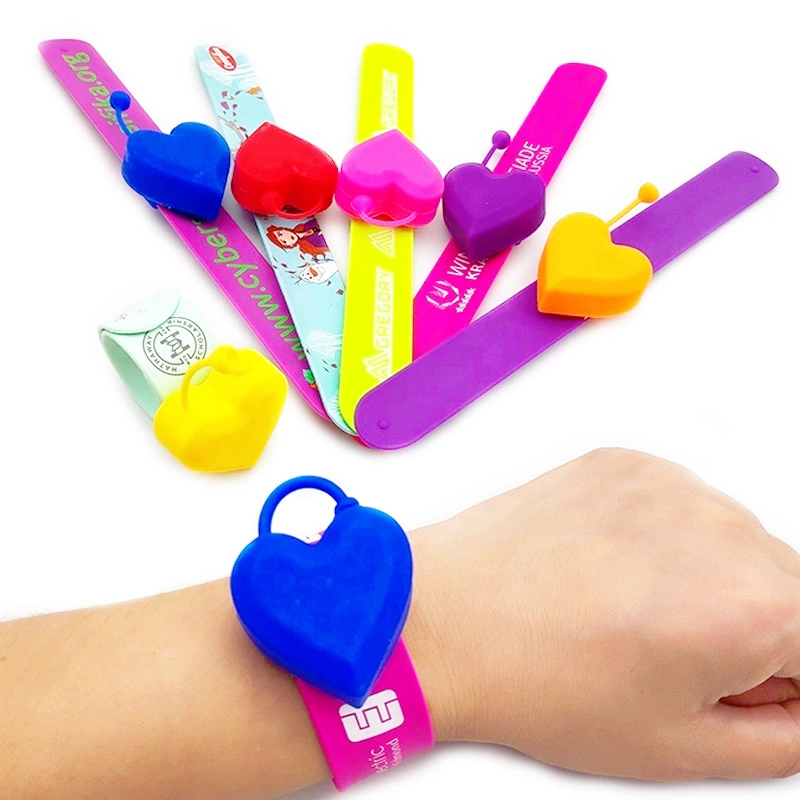 Lado Sanitizer Titular Slap Wrap promocionais da Pulseira bracelete de Silicone