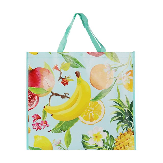 Frutas a medida Supermercado impreso Compras Embalaje RPET Bolso de Tote no tejido