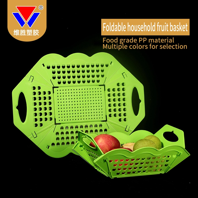 Cesta portátil de lavandería Frutas de verduras plegadas Cesta de plástico