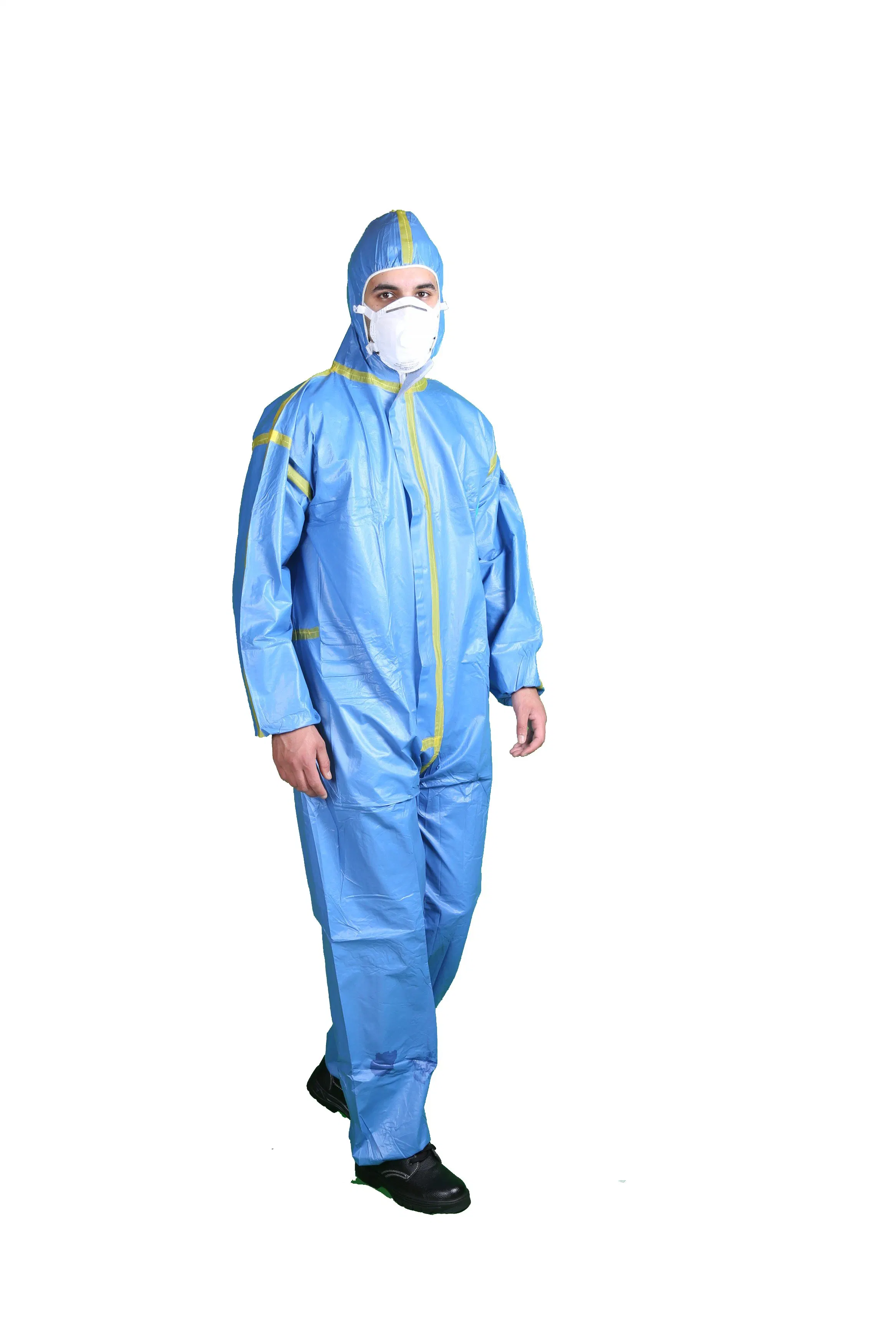 Disposable Protective Work Suits Type 5-6 SMS Coverall Taped Seam