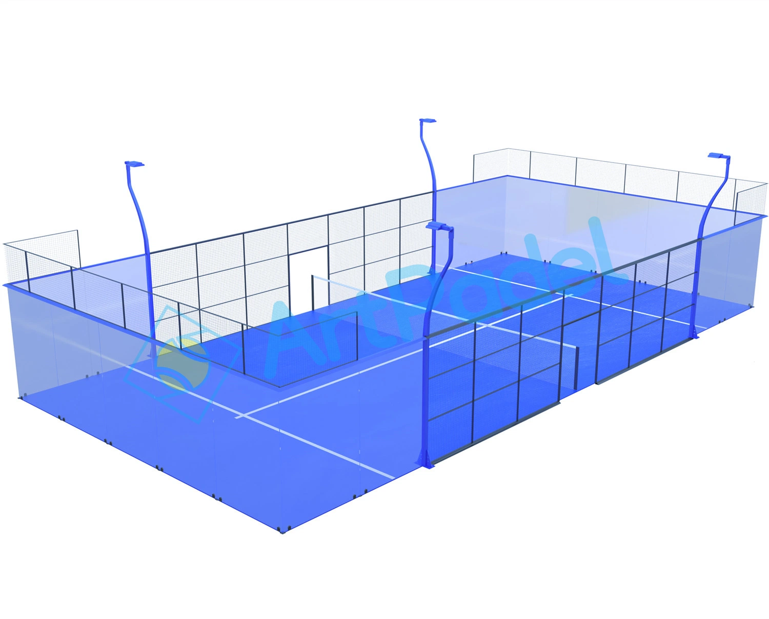 2023 Nouveau Design Terrain de Paddle Panoramique en Gazon Artificiel pour Court de Tennis Padel Extérieur ou Intérieur Terrain de Basketball avec Bon Prix Trois Couleurs de l'Usine Artpadel.