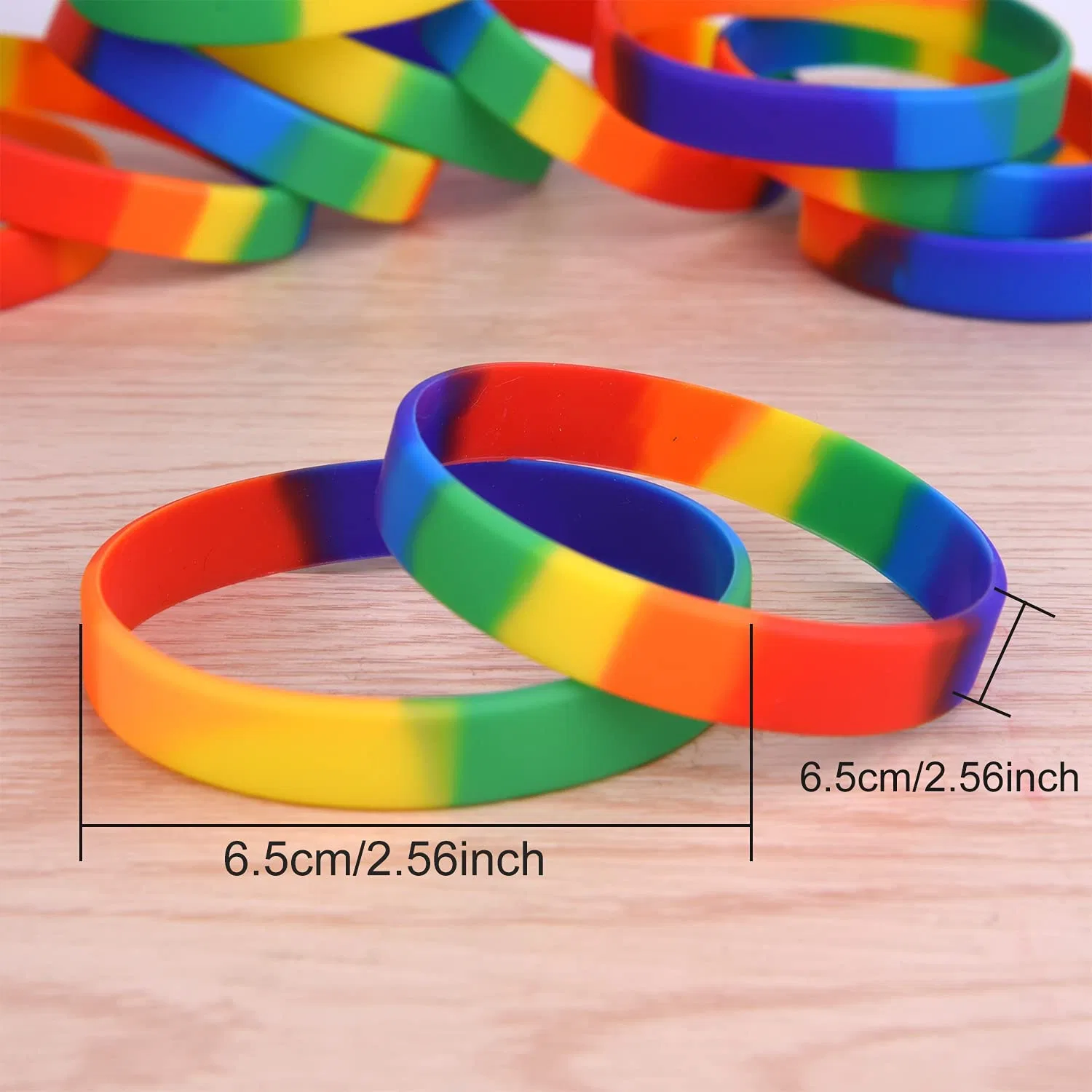 Arco-Íris ID para colorir Parte Tecidos de segurança não borracha mínimos de RFID de forma personalizada Design Texto Venda quente de Promoção de Silicone Braceletes Pulseira