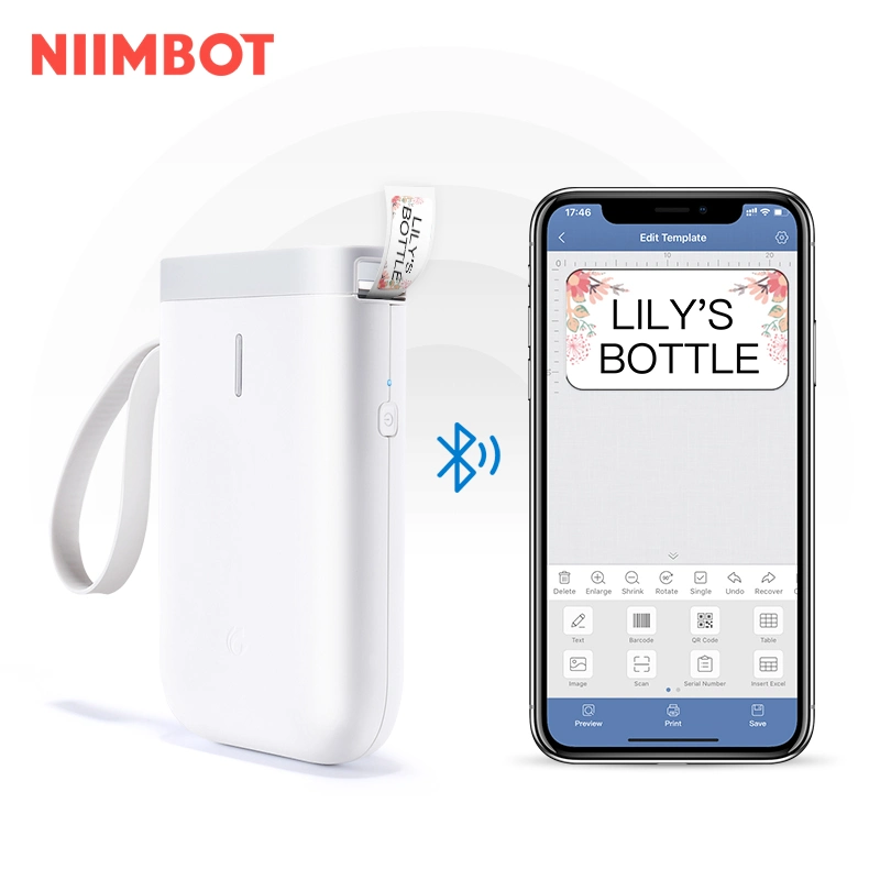 Niimbot Tragbarer Mini Bluetooth Connected Smart Thermo Etikettendrucker