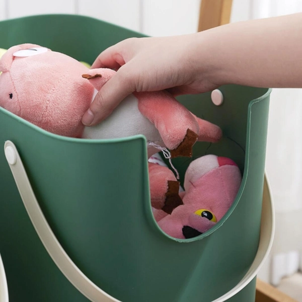 Lightweight Laundry Storage Basket with Handle Lid for Home Kitchen Bathroom