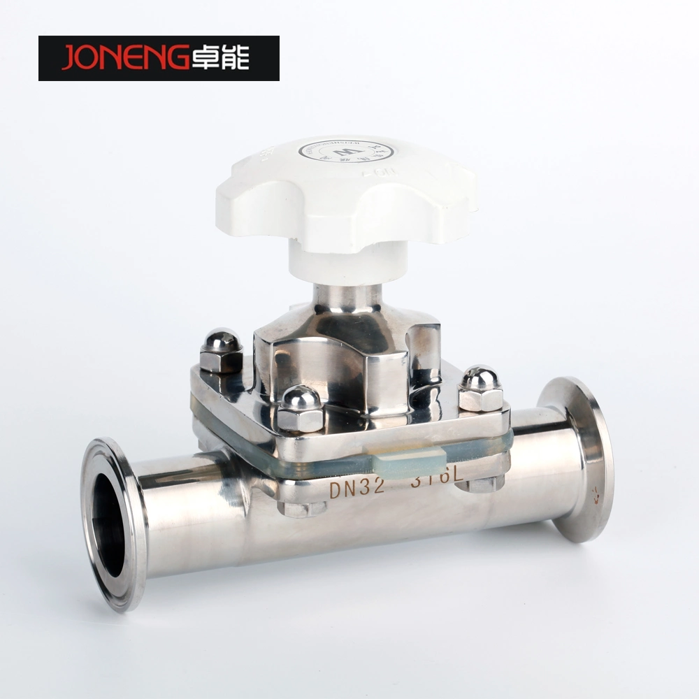 Stainless Steel Sanitary High-Flow Clamped Manual Diaphragm Valve for Pharmacy