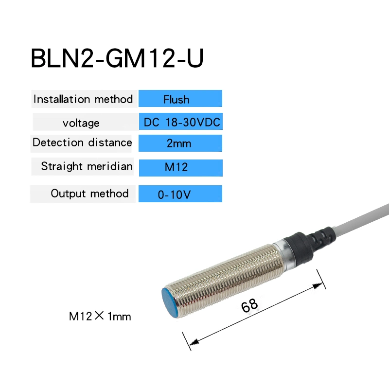 M18 interruptor de sensor de proximidad de inductancia metálica analógico 0-10V