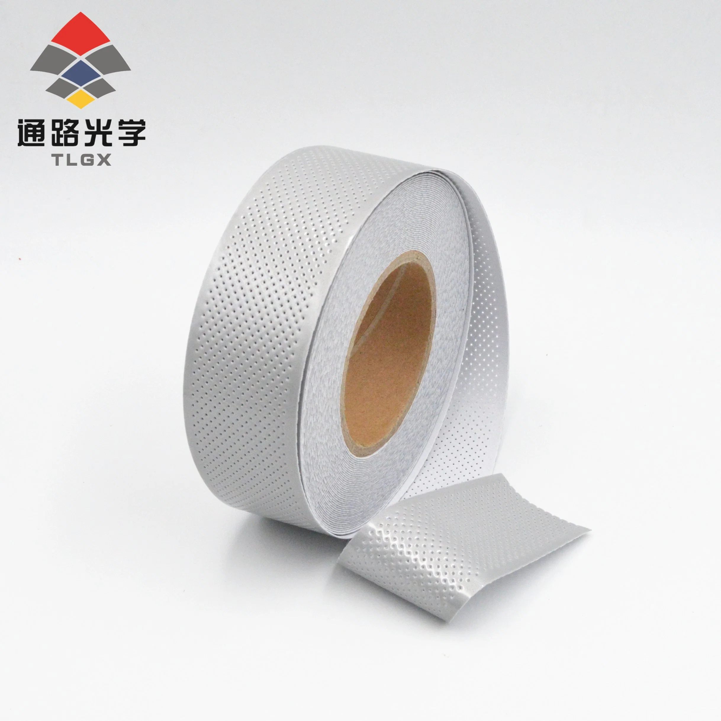 High Visibility Silver Reflective Spandex Fabric with Perforated Pattern Elastic Reflective Tape