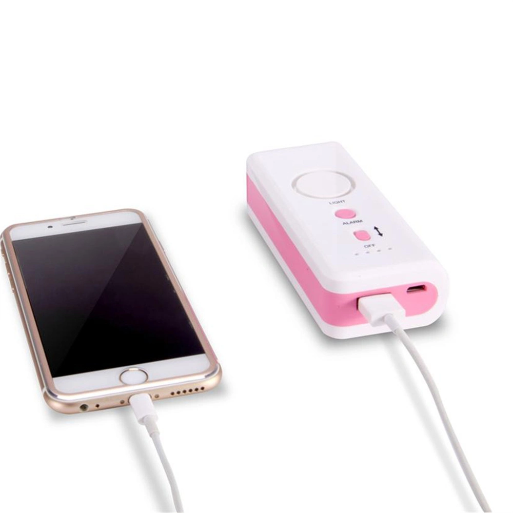 2600mA Mini-Powerbank mit 130dB Sicherheits-Personenalarm mit LED-Taschenlampe