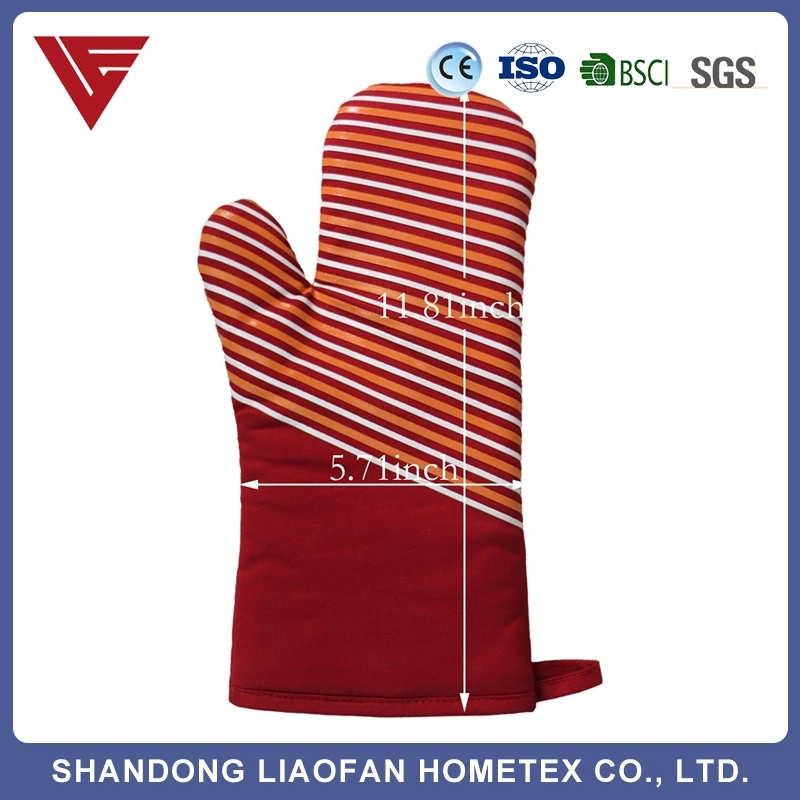 Kitchen Use Printing Fabric Heat Resistance Oven Glove